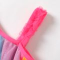Kid Girl Colorful Irregular Mesh Design Cami Dress Hot Pink