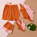 Color Block Onepiece Family Matching Swimsuits Color block