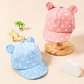 Baby Cartoon Dual Ears Design Polka Dots Baseball Cap Pink image 2