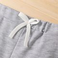 Kid Boy Casual Solid Color Pocket Design Elasticized Shorts Light Grey
