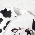 Baby Boy Cartoon Cow Print Short-sleeve Snap Jumpsuit Color block