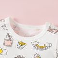 Rainbow and Ice Cream or Mice Allover Short-sleeve White or Pink Baby Romper White