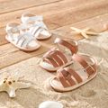 Baby / Toddler Solid Braided Sandals Prewalker Shoes White image 2