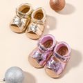 Baby / Toddler Glossy Crisscross Vamp Open Toe Sandals Prewalker Shoes Gold image 3