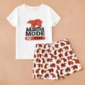 Bear and Letter Print Family Matching Pajamas (Flame Resistant) White