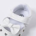 Baby / Toddler Heart Hollow Bow Decor Prewalker Shoes White image 4