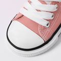 Family Matching Solid Classic Lace Up Front Canvas Shoes Pink