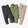 1pc Baby Unisex Sleeveless Cotton casual Jumpsuits Khaki