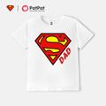 Superman Daddy und ich klassisches Superhelden-Logo-Baumwoll-T-Shirt weiß