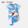 Looney Tunes Baby Boy/Girl Cartoon Animal Print Short-sleeve Jumpsuit Blue image 1