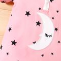Baby Girl All Over Stars Print Short-sleeve Romper Pink