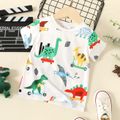Toddler Boy Animal Dinosaur Print Short-sleeve Tee White