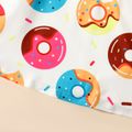 Toddler Girl Food Donut Print Short-sleeve Dress White image 5