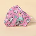 100% Cotton Kids Cloth Face Mask Cartoon Dinosaur Unicorn Print Adjustable Dust Covering for Daily Use Pink