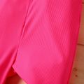Baby Girl Fluorescent Colored Ribbed Sleeveless Hollow Out Layered Bell Bottom Jumpsuit Peach image 5