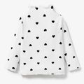 Baby / Toddler Girl Pretty Heart Allover Solid Top White