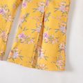 Kid Girl Boho Floral Print Smocked Slit Cami Jumpsuits Yellow image 5