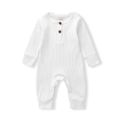 Baby Boy/Girl 95% Cotton Ribbed Long-sleeve Button Up Jumpsuit White image 1