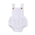 100% Cotton Solid Sleeveless Baby Romper White image 1