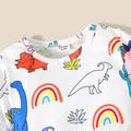 Sibling Matching All Over Multicolor Dinosaur Print Short-sleeve Set Colorful
