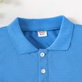 Kid Boy Solid Color Short-sleeve Pique Polo Shirt Blue
