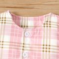 Baby Girl Pink Plaid Button Up Sleeveless Tank Dress Pink