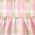 Baby Girl Pink Plaid Button Up Sleeveless Tank Dress Pink image 5