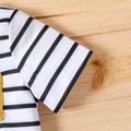 2pcs Baby Boy Short-sleeve Striped Tee and Solid Knitted Shorts Set Yellow