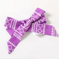 2pcs Boho Print Flounce Splice Flutter-sleeve Purple Baby Dress with Headband Set Purple