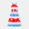 Family Matching All Over Stars Print Tie Dye Halter Neck Dresses and Short-sleeve T-shirts Sets COLOREDSTRIPES image 2
