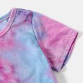 Tie Dye Round Neck Short-sleeve Bodycon T-shirt Dress for Mom and Me bluishviolet image 5
