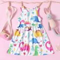 Toddler Girl Animal Dinosaur Print Sleeveless Dress Multi-color image 1