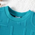 100% Cotton Baby Boy Textured Letter Design Blue Short-sleeve T-shirt Blue