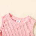 Toddler Girl Solid Color Ribbed Sleeveless Dress Pink image 4