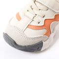 Toddler Color Block Velcro Strap Sports Shoes Beige