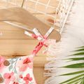 Baby Girl All Over Floral Print Spaghetti Strap Button Front Dress Colorful image 3