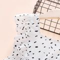 Dots and Desert Print Ruffle Decor Flutter-sleeve White Toddler Dress White