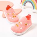 Toddler Rainbow Pattern Pink Breathable Sock Sneakers Pink