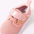 Toddler Sequin Decor Mesh Panel Breathable Sneakers Light Pink