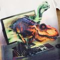 Kid Boy Animal Dinosaur print short-sleeve T-shirt White
