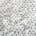 2pcs Kid Girl Polka dots Bowknot Design Ruched Puff-sleeve Blouse and Elasticized Shorts Set Royal Blue image 4