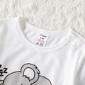 Family Matching Long-sleeve Letter and Cartoon Koala Print Pajamas Sets (Flame Resistant) White