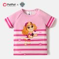 PAW Patrol Toddler Girl/Boy Striped Short Raglan Sleeve Tee Pink
