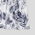 Family Matching Solid Splicing Plant Print Sleeveless Midi Dresses and Short-sleeve T-shirts Sets royalblue image 5