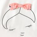 2pcs Kid Girl Bowknot Design Sleeveless Tee and Allover Print Shorts Set Pink image 3