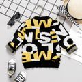 Baby Boy Letter Design Long-sleeve Knitted Pullover Sweater Black