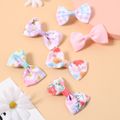 6-pack Fruit Flower Pattern Ribbed Hair Clip for Girls Color-A