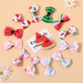 6-pack Fruit Flower Pattern Ribbed Hair Clip for Girls Color-A image 2