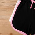 Kid Girl Bowknot Design Colorblock Dolphin Shorts Black