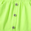Toddler Girl 100% Cotton Solid Color Pocket Button Design Elasticized Skirt lightgreen